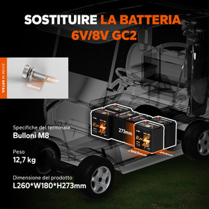 แบตเตอรี่ลิเธียมสำหรับรถกอล์ฟ 48 โวลต์ 30 แอมป์ชั่วโมง ยี่ห้อ Us Stock รุ่น GC2 ชุดแบตเตอรี่ลิเธียมสำหรับรถกอล์ฟ 48 โวลต์ 51.2V30-100-GC-BT-32-A - Product Image 4