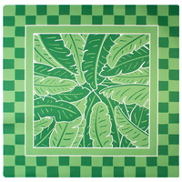 Tapis de mahjong américain de 31,5 pouces avec imprimé feuille de bananier, couverture de table de mahjong antidérapante avec dos en caoutchouc et atténuation du bruit