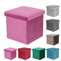 Pouf Ottoman pliable moderne en tissu velours 38*38*38cm pour la maison, chambre, salon, meuble de rangement chinois
