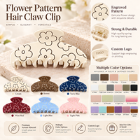 Pince à cheveux personnalisée Ume en acétate bicolore, grande pince requin colorée avec logo gravé, accessoire capillaire pour femme, vente en gros