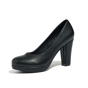 Escarpins confortables noirs en PU pour <span class=keywords><strong>femme</strong></span> à talon carré et plateforme, souples, antidérapants, à enfiler, pour le bureau, les entretiens et les affaires - Product Image 2