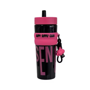 1000ml <b>Plastic</b> Water Cup High Temperature Resistant Tea Cup with Straw and Rope Portable Large Capacity Coffee Cup for Women - Product Image 1