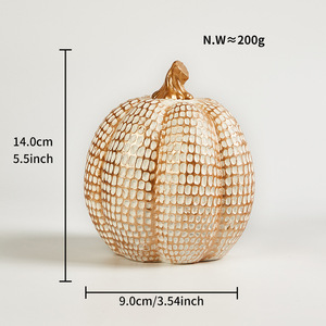 Vente directe usine – Citrouilles artificielles en mousse sculptée, blanches, rustiques, tailles assorties, pour Halloween, Pâques, Remise de diplôme, Noël - Product Image 3
