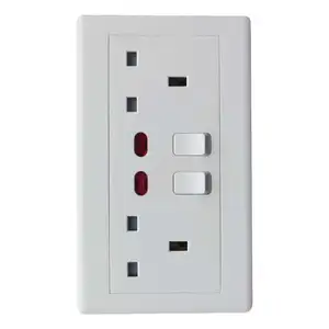 OSWELL White UK Power PC Material Socket with USB Socket and Switch Electrical Wall Switches