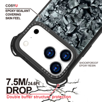7.5M Anti-Impact Acétate Plaque Téléphone Cas pour Tpu Epoxy Téléphone Couverture Conception Unique pour IPhone17 16 15 14 13 Pro Max Cas