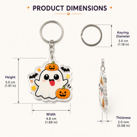 Porte-clés en acrylique direct usine pour Halloween, breloques fantômes, citrouilles et chats noirs mignons, vente en gros pour les fêtes et les magasins de cadeaux