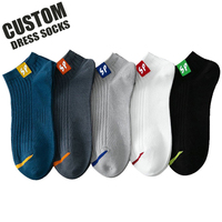 Chaussettes de sport pour hommes avec logo personnalisé, respirantes, antibactériennes, séchage rapide, anti-transpiration pour l'été