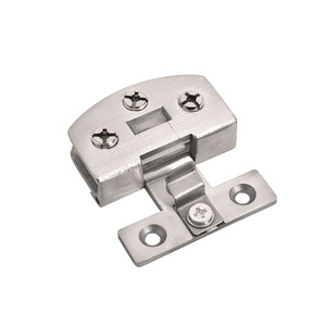 304 Stainless Steel Glass Hinge <b>Brushed</b> Surface Mount For Cabinet Door No <b>Drilling</b> Required Modern Design - Product Image 5