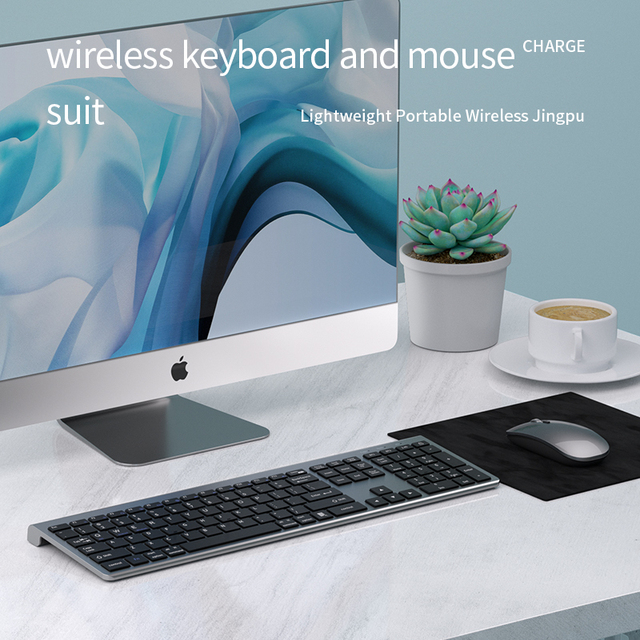 Dualmode Blue-tooth Wireless Keyboard and Mouse Bundle, Portable Mini Keyboard Mouse Kit Supports Mobile Tablet PC Three Devices