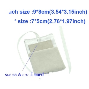 Pochette à bijoux en velours avec logo personnalisé, faible MOQ, pochette d'emballage en daim avec rembourrage, fabriquée en Chine - Product Image 3