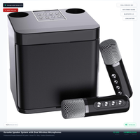 Machine de Karaoké Musicale Portable sans Fil Bluetooth Bt5.3 avec 2 Microphones sans Fil