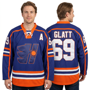 Maillot de hockey sur glace personnalisé, vintage, unisexe, vêtements de sport pour adultes - Product Image 1