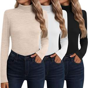 Paquete de 3 <span class=keywords><strong>Camisetas</strong></span> de Cuello Alto de Manga Larga para <span class=keywords><strong>Mujer</strong></span>, Ropa Interior Térmica, Capa Base, <span class=keywords><strong>Camisetas</strong></span> de Otoño e Invierno, Suéter - Product Image 4