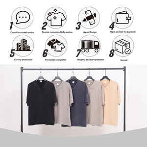 เสื้อยืดวินเทจผู้ชายสั่งทำพิเศษ ผ้าฝ้ายเนื้อหนัก 100% ลายบาติก คอวี ทรงหลวม เทคนิคการซักแบบวอช น้ำหนักผ้า 250 กรัม - Product Image 5