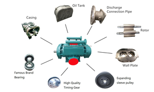 Souffleur à vide à haute pression Roots pour le transport en phase diluée, pompe à déplacement positif économe en énergie pour matériaux granulaires en fonte - Product Image 5