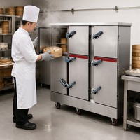 Armoire à riz électrique mobile professionnelle à vapeur, en acier inoxydable 304, 10 ou 12 plateaux, pour cantine scolaire, buffet, hôtel
