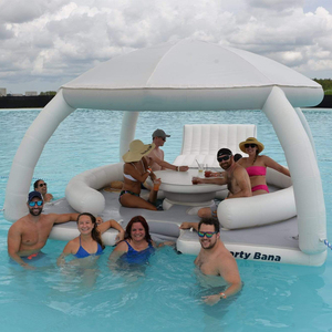PF Custom <b>Inflatable</b> Water <b>Game</b> Floating Party Bana Raft Island Platform Dock Tent for Sale Water-tent Young and New Design Chin - Product Image 4