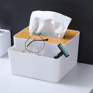 Boîte à mouchoirs moderne en bois écologique, support de rangement robuste pour essuie-tout domestique, distributeur de serviettes en papier - Product Image 1
