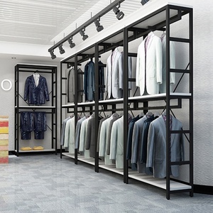 Présentoir de magasin de vêtements double couche pour hommes et femmes <span class=keywords><strong>Porte</strong></span>-manteau en fer simple pour la maison et la chambre à coucher avec verre pour la maison - Product Image 5