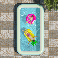 Piscine gonflable pliable en PVC écologique et durable pour usage domestique et extérieur, idéale pour bébés, enfants et familles, avec fonction de surf, 2,1m-3m