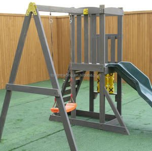 Ensemble de jeux d'extérieur en plastique et bois avec balançoire et toboggan pour jardin, école et aire de jeux extérieure pour enfants - Product Image 5
