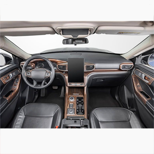 Wood Color Car Gear Dashboard Central Console Trims for Ford Explorer 2020 2021 2022 2023 2024 2025 Auto Kits Parts Styling