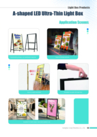 Boîte à lumière LED 5000 Lumens avec affichage de poster extractible, luminosité automatique, en alliage d'aluminium, pour magasins