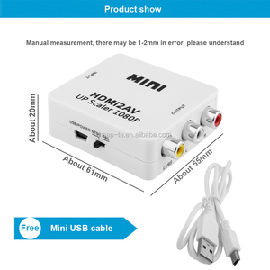 กล่องแปลงสัญญาณวิดีโอขนาดเล็ก Xput <span class=keywords><strong>HDMI</strong></span> เป็น <span class=keywords><strong>AV</strong></span> RCA Composite 1080P แปลงสัญญาณดิจิตอลเป็นอนาล็อก รองรับมาตรฐานวิดีโอ PAL NTSC - Product Image 6