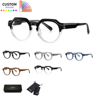 Montures optiques rondes vintage TR90 à monture complète, verres anti-lumière bleue, lunettes de myopie, vente en gros multicolores pour homme et femme