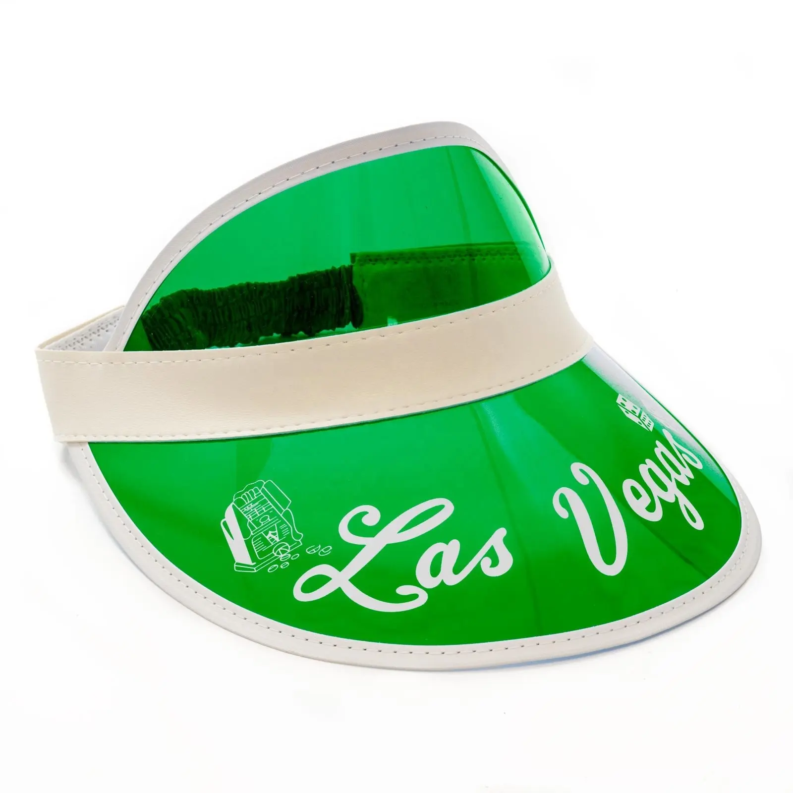 Casquette de pare-soleil en plastique en gros d'usine visières de revendeur vert Las Vegas