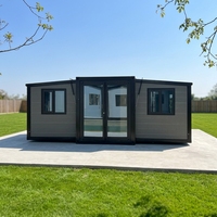 Maison préfabriquée pliable et extensible en acier léger, 40 pieds, 3 chambres, résistante aux ouragans