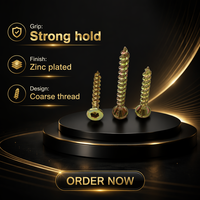 Yellow Zinc Plated Drywall Screws Bugle Head Self Tapping Fasteners for Wood Framing