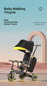 Tricycle bébé multifonctionnel léger avec siège rotatif à 360 degrés, poussette tricycle pliable 9-<span class=keywords><strong>en</strong></span>-1 pour enfants - Product Image 6