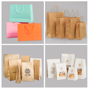 Vente en gros de sacs en papier SOS imprimés personnalisés sacs en papier kraft recyclables à fond plat pour l'emballage des aliments avec autocollant - Product Image 6