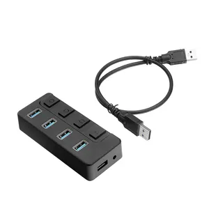 High Speed 5Gbps 4 in 1 USB 3.0 Desktop USB Splitter 4 Port USB Hubs with Individual Switch