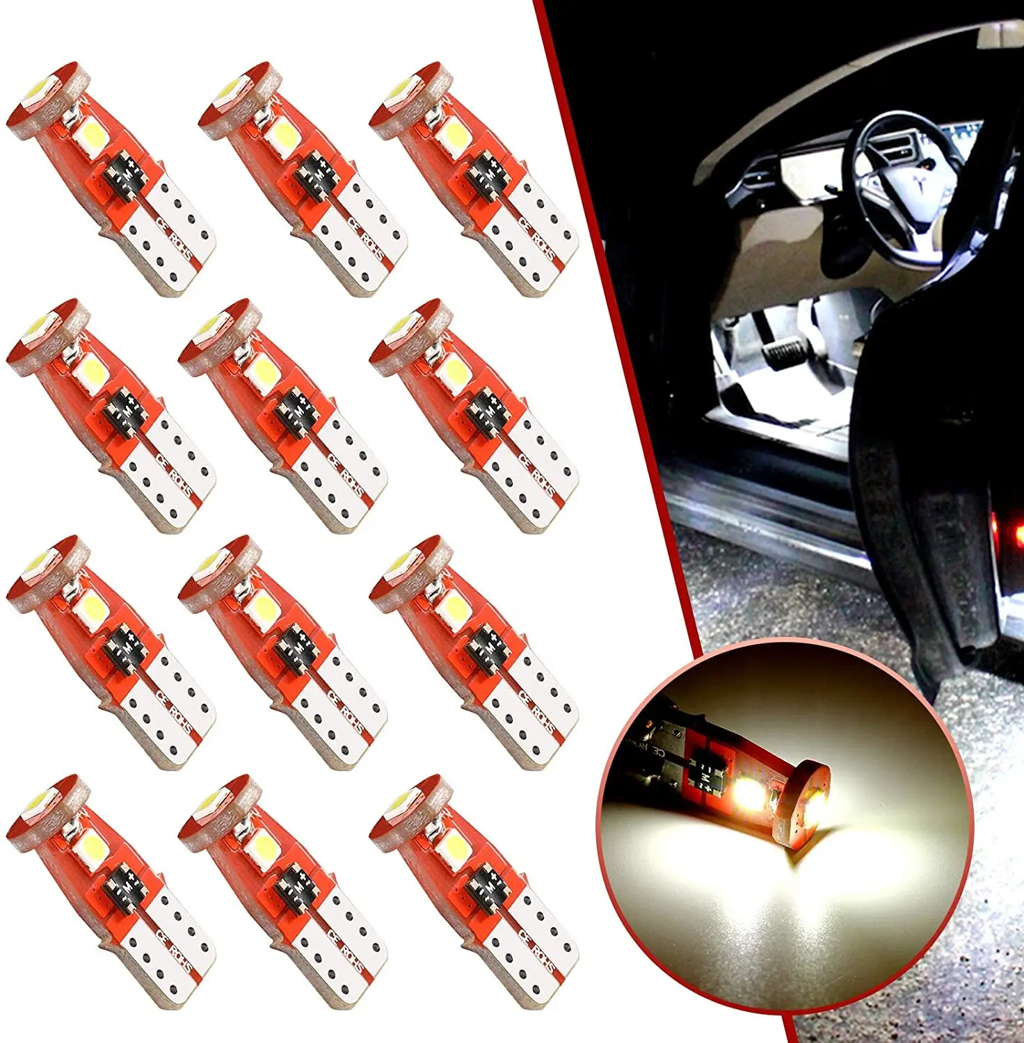Xenon 194 Led ampul beyaz LED araç İç işık değiştirme T10 ampuller hata ücretsiz araba kubbe nezaket plaka işık