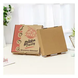 Cina 3-Ply E Flute Makanan Cepat Saji Cokelat Karton Takeaway Mini Kustom Dicetak Motor Pengiriman Pizza Kotak untuk Dijual