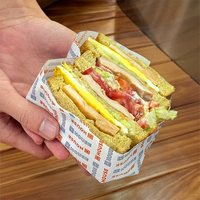 Emballage alimentaire en papier biodégradable, écologique, jetable, recyclable et résistant à la graisse, personnalisé pour sandwichs et boulettes de riz