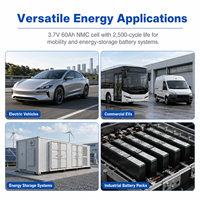 Sel Baterai Lithium Ion Prisma NMC Format Besar Misen 3.7V 60Ah 222Wh dengan Daya Tahan Siklus Panjang untuk Sistem Penyimpanan Energi EV