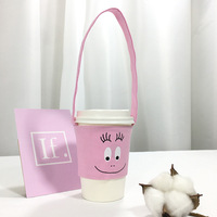Sac en toile de coton personnalisé, fourre-tout pour boisson, sachet porte-gobelet, de thé au lait, de café, avec poignée, pièces