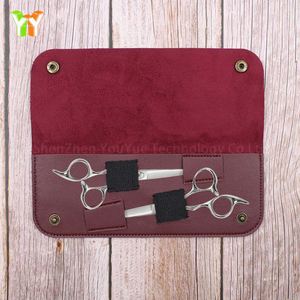 Personalized PU Leather Durable Foldable Lightweight Scissor Pouch Bag Professional Barber Scissors Display Holder Case - Product Image 1