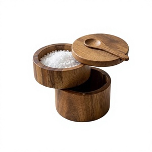 Wooden <b>Spice</b> <b>Jar</b> Storage Wooden Lid 250mL Capacity Eco-Friendly Durable Classic Design Multifunction Kitchen Countertop - Product Image 2