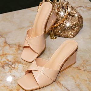 Zapatos de <span class=keywords><strong>Mujer</strong></span>, Sandalias de Tacón Alto, Verano 2025, Pantuflas, Nueva Moda, Zapatos Casuales de <span class=keywords><strong>Mujer</strong></span> - Product Image 1