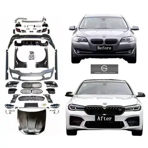 UPGRADE Lama Bumper Mobil Baru untuk BMW Seri 5 F10 F18 Facelift G30 M5 Bodykit Sisi Rok Lampu Depan Lampu Belakang Hood Grille