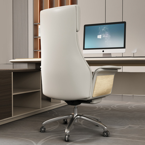 Silla de Escritorio de Cuero de Lujo, Silla de Oficina Ergonómica, Silla Ejecutiva de Cuero Genuino de Vaca - Product Image 2