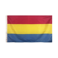 Drapeau d'arbitre arc-en-ciel en polyester imprimé par transfert de chaleur personnalisé rouge jaune bleu