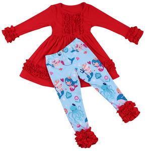 niñas conjunto de ropa de Otoño de manga larga de color sólido top + IMPRESIÓN DE HIELO pantalones para <span class=keywords><strong>chica</strong></span> - Product Image 1
