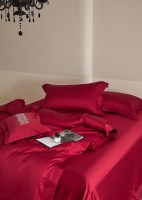 Parure de lit de luxe en satin, utilisable toute l'année, 100% coton égyptien, ensemble de draps unis
