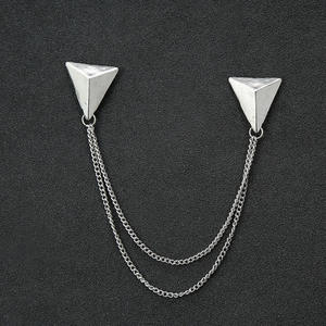 Vintage Moda Avião Tesoura Forma Homens Longa Cadeia Broches Terno dos homens Vestuário Acessórios Ornamento Broche Decorativo Pin - Product Image 4