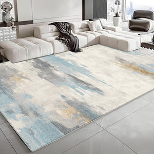Tapis rectangulaire abstrait de luxe en fibre de polyester épaisse pour salon, chambre à coucher, décoration intérieure 4-0083 - Product Image 1